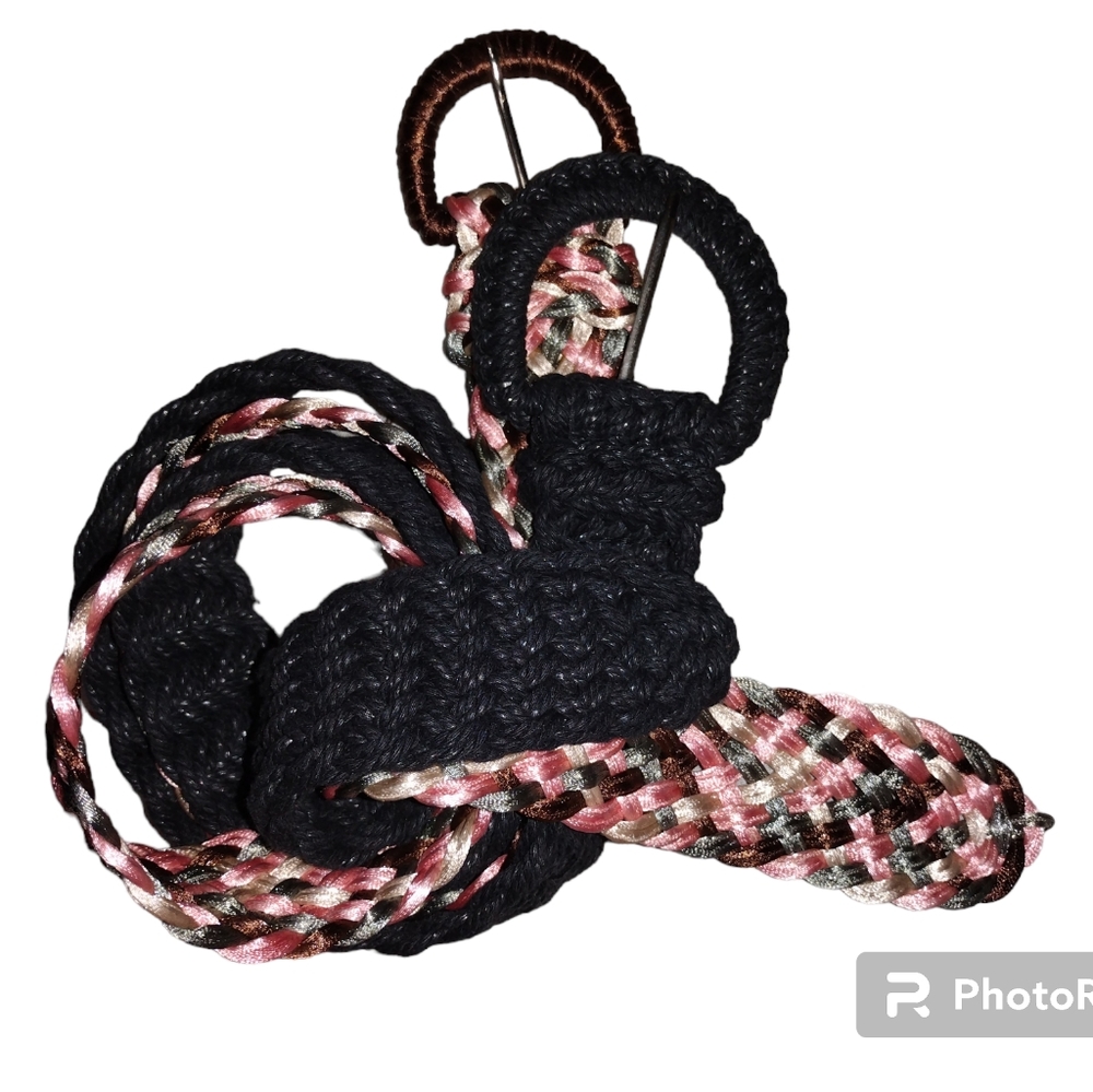 Vintage Set of 2 Weaved Braided Belts Size 9